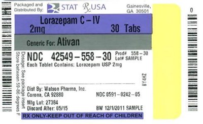 Lorazepam C-iv 2mg Label  42549 Image (Lorazepam C Iv 2mg Label  42549)